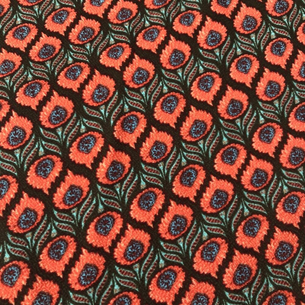 NWT Lularoe Large Cassie Skirt Coral Jade Floral Turquoise Pullon Stretch #7431